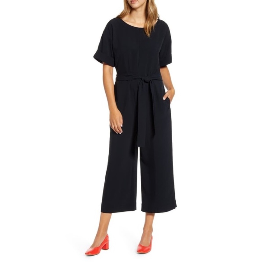 Everlane Japanese GoWeave Essential Jumpsuit Black